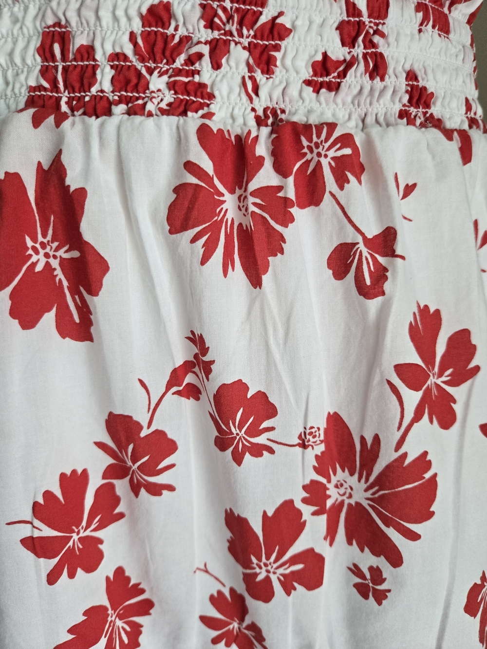 J Crew White and Red Floral Tiered Summer Skirt, Size S - Picture 6 of 8